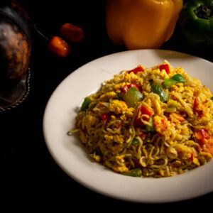 Indomie Noodles with Fried Eggs